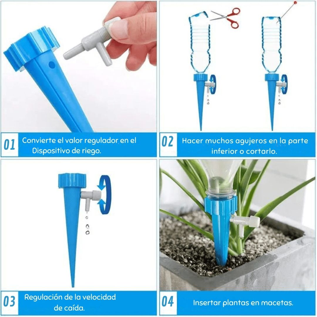 PlantHydro™ pack 12 Goteros de riego por goteo automático para plantas