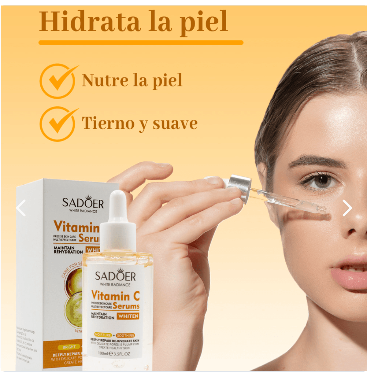 Sérum Facial Vitamina C SADOER 🍊 | Hidratación y suavidad para tu piel – 100 ml