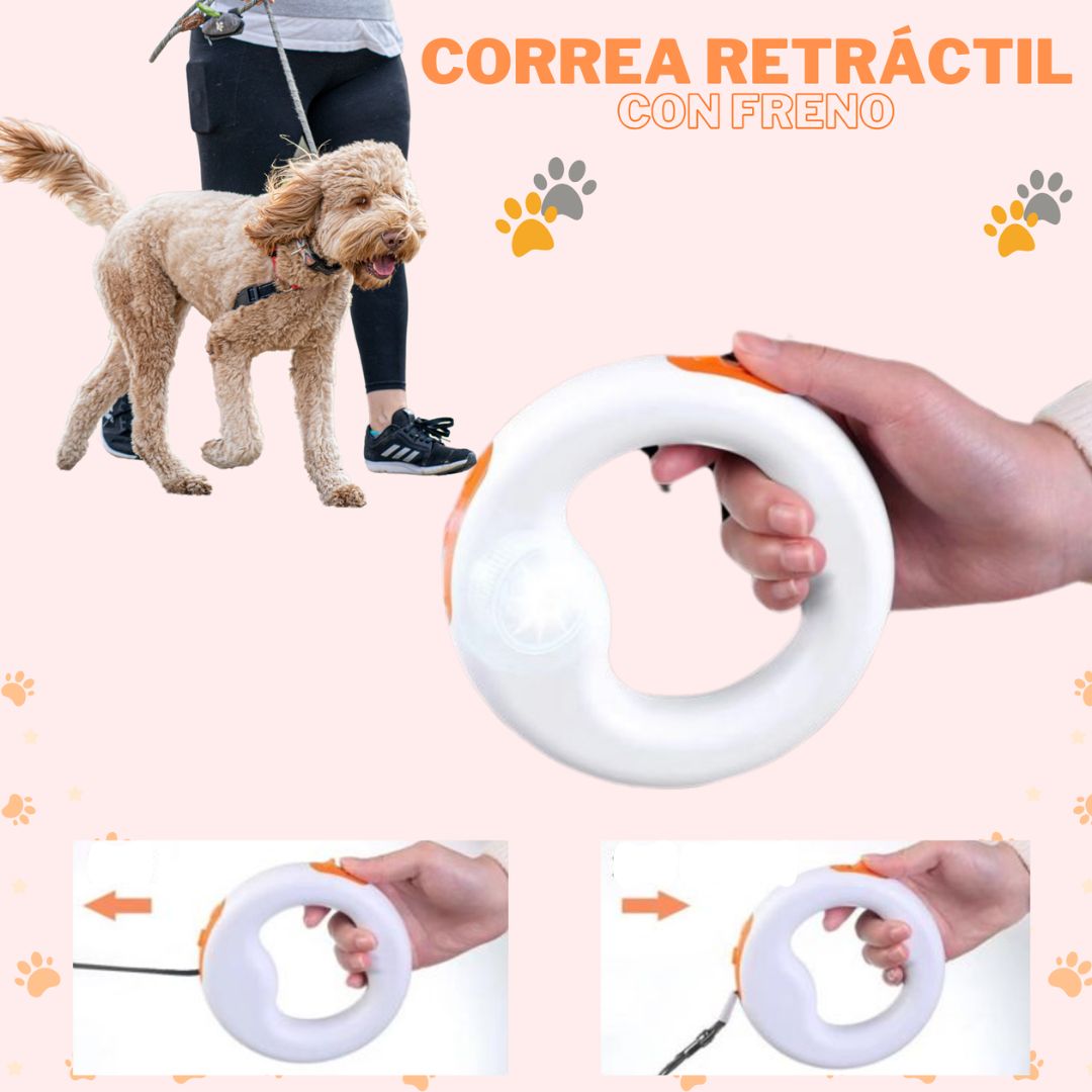 Nueva Correa Retractil 2025° Mascotas Con Freno