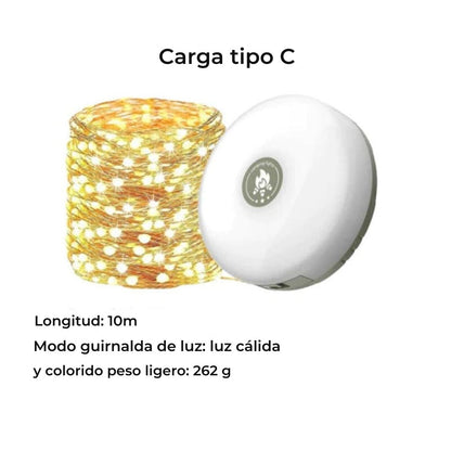 AquaLuce™ Guirnalda de Luces Retráctil Portátil e Impermeable para Exteriores"