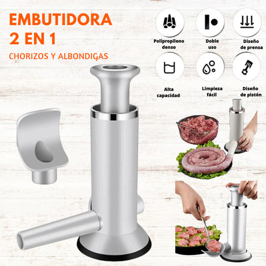 Embutidora 2 en 1 de Chorizos y Albóndigas 2025° embutidos caseros, frescos y listos para la parrilla