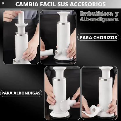 Embutidora 2 en 1 de Chorizos y Albóndigas 2025° embutidos caseros, frescos y listos para la parrilla