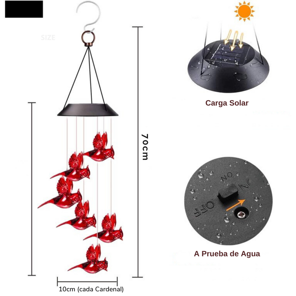 CelestiCardinal™ Llamador de Ángeles de Cardenales LED Solar