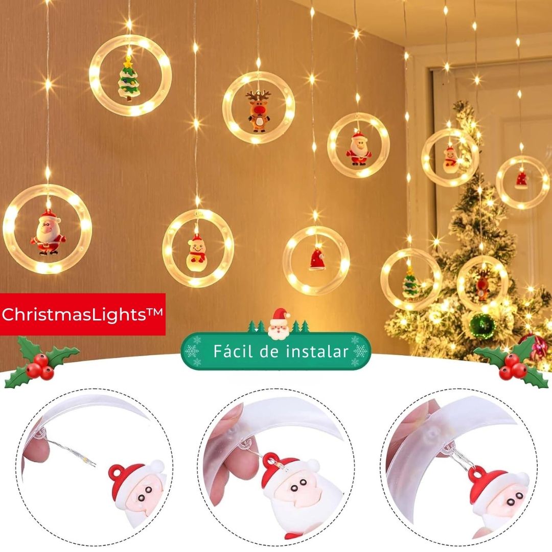 ChristmasLights™ CORTINA LED CON PERSONAJES NAVIDEÑOS 🎄 3.5M