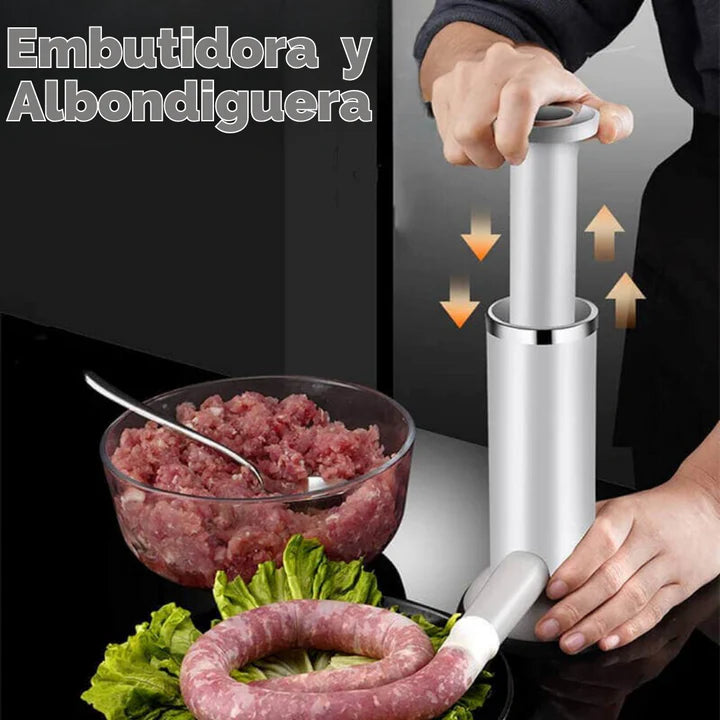Embutidora 2 en 1 de Chorizos y Albóndigas 2025° embutidos caseros, frescos y listos para la parrilla
