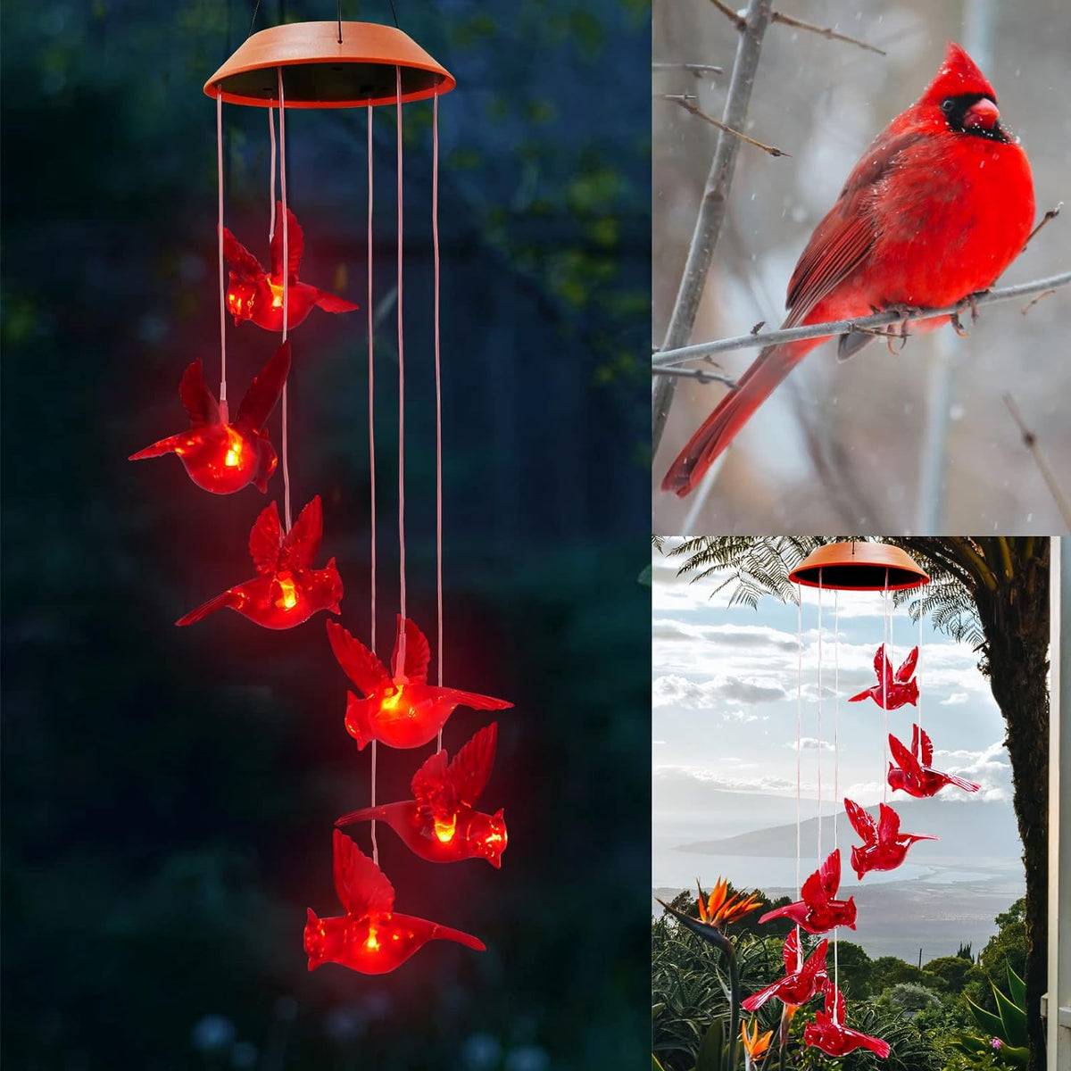 CelestiCardinal™ Llamador de Ángeles de Cardenales LED Solar