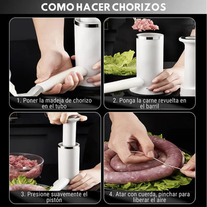 Embutidora 2 en 1 de Chorizos y Albóndigas 2025° embutidos caseros, frescos y listos para la parrilla