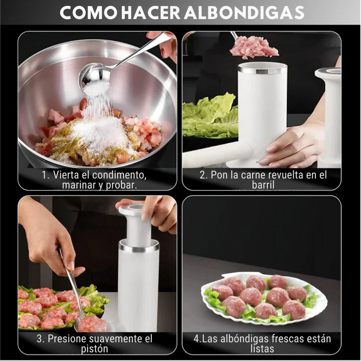 Embutidora 2 en 1 de Chorizos y Albóndigas 2025° embutidos caseros, frescos y listos para la parrilla