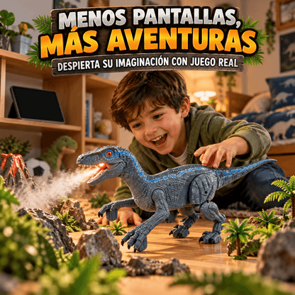 RaptorMist Pro™ | Dinosaurio que Camina, Ruge y Lanza Humo