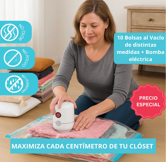 Pack Bomba al vacio + Bolsas 80x110 CM 🎁