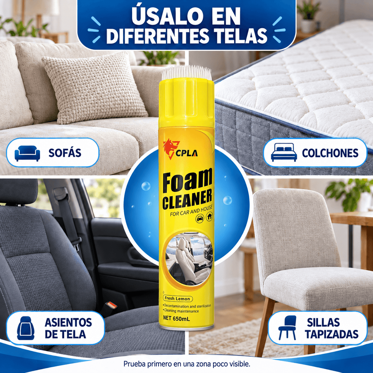 DesmanchaFoam Pro™ OFERTA 2×1 Espuma Limpiadora para Sofás, Colchones y Tapizados
