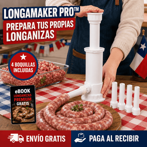 LongaMaker Pro™ | Embutidora Manual + 4 Boquillas