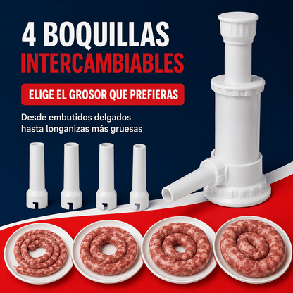 LongaMaker Pro™ | Embutidora Manual + 4 Boquillas