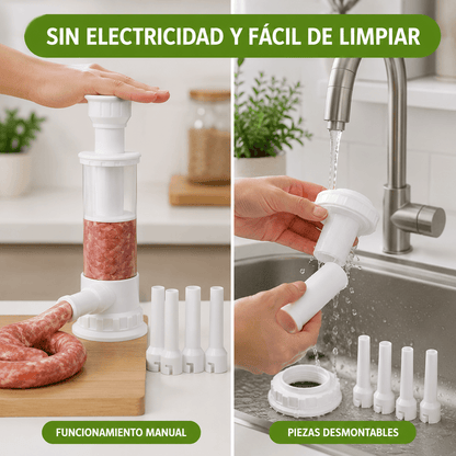 LongaMaker Pro™ | Embutidora Manual + 4 Boquillas