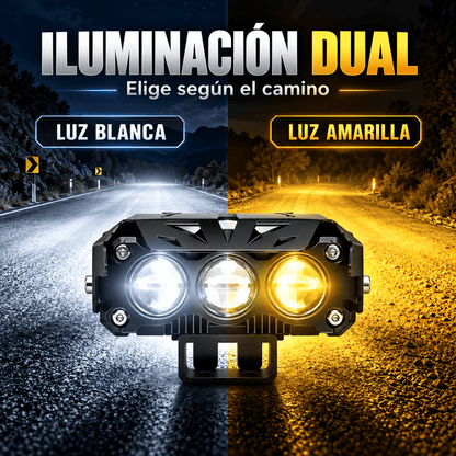 Faro LED DualVision Pro™ | Luz Blanca + Amarilla