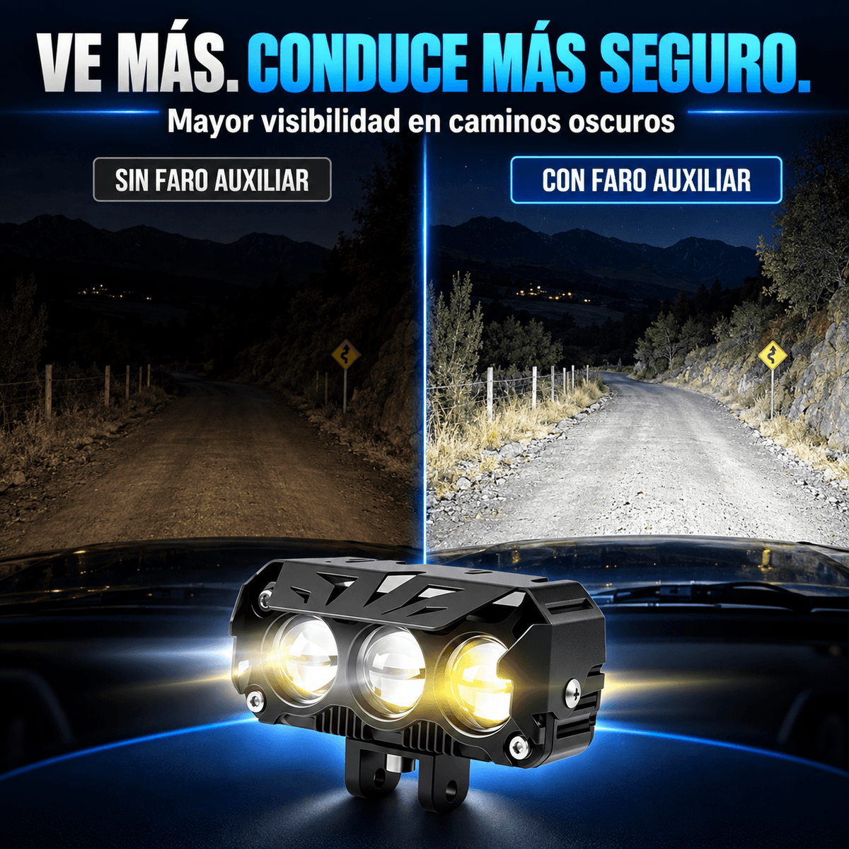Faro LED DualVision Pro™ | Luz Blanca + Amarilla