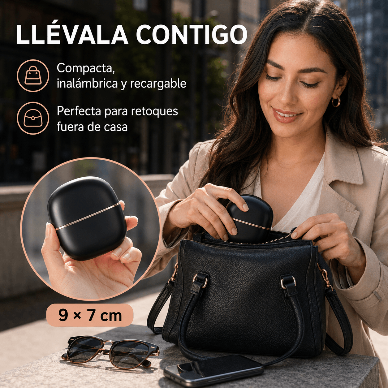 MiniBrush Go™ + 3 niveles de temperatura + cable de carga USB