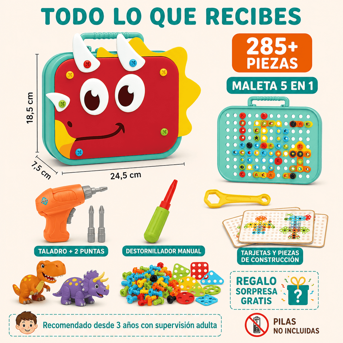 DinoBuild Pro™ de 285+ piezas + Regalo Sorpresa GRATIS