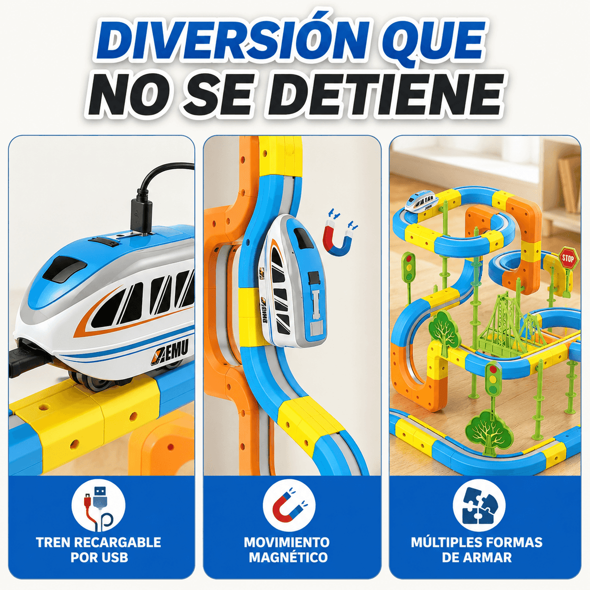 MagnaTrack Pro™ – + tren eléctrico recargable incluido