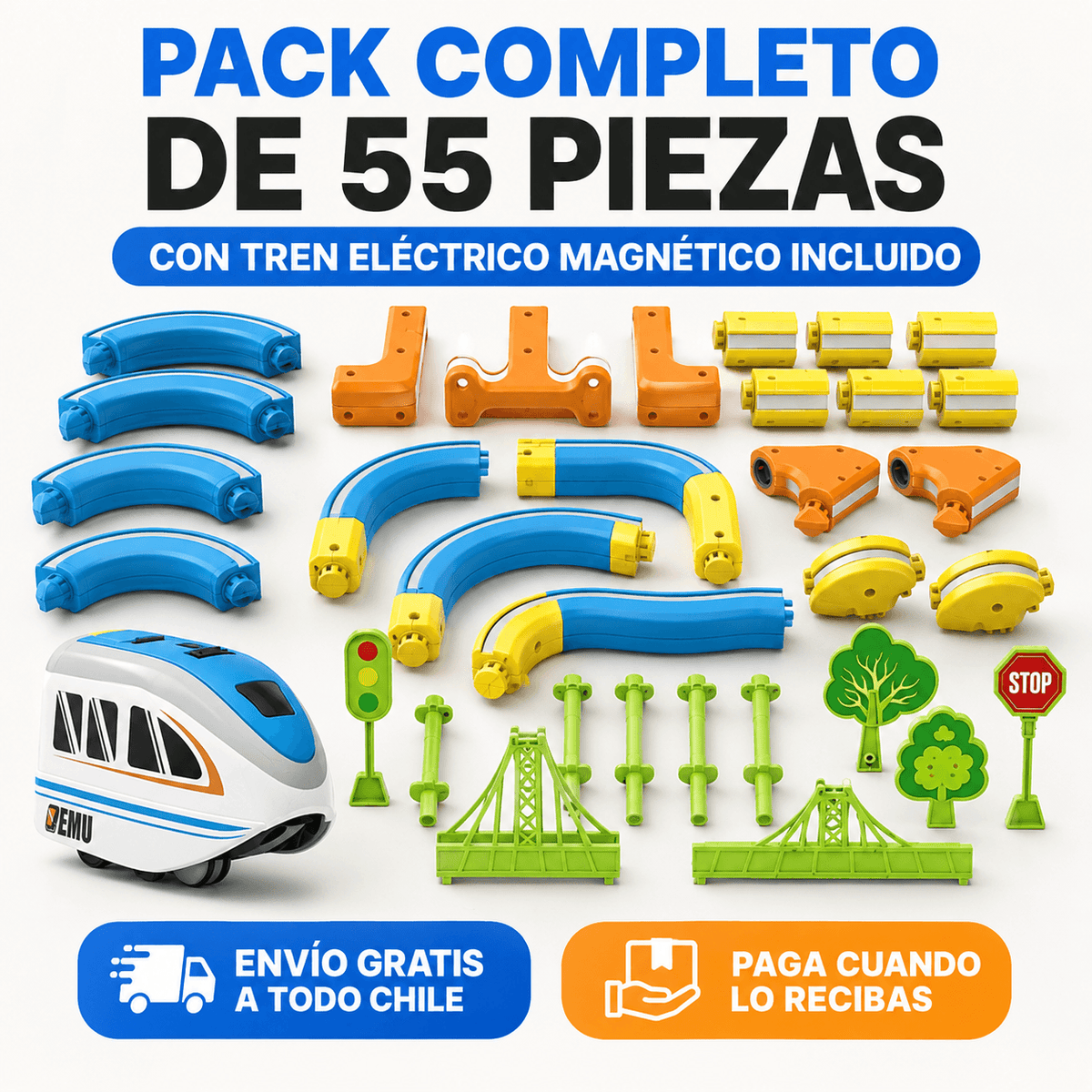 MagnaTrack Pro™ – + tren eléctrico recargable incluido