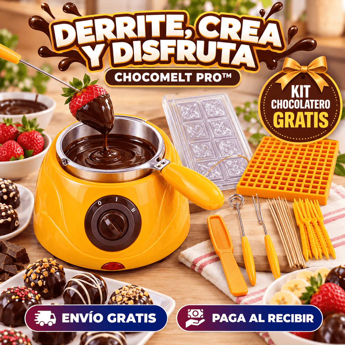 ChocoMelt Pro™ | Fundidora de Chocolate + Kit Chocolatero GRATIS