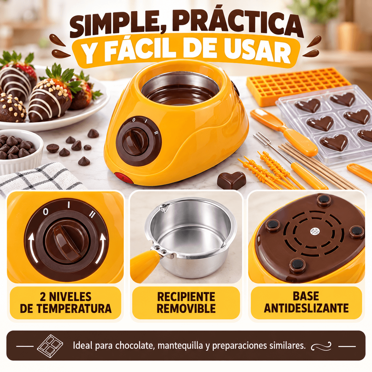 ChocoMelt Pro™ | Fundidora de Chocolate + Kit Chocolatero GRATIS