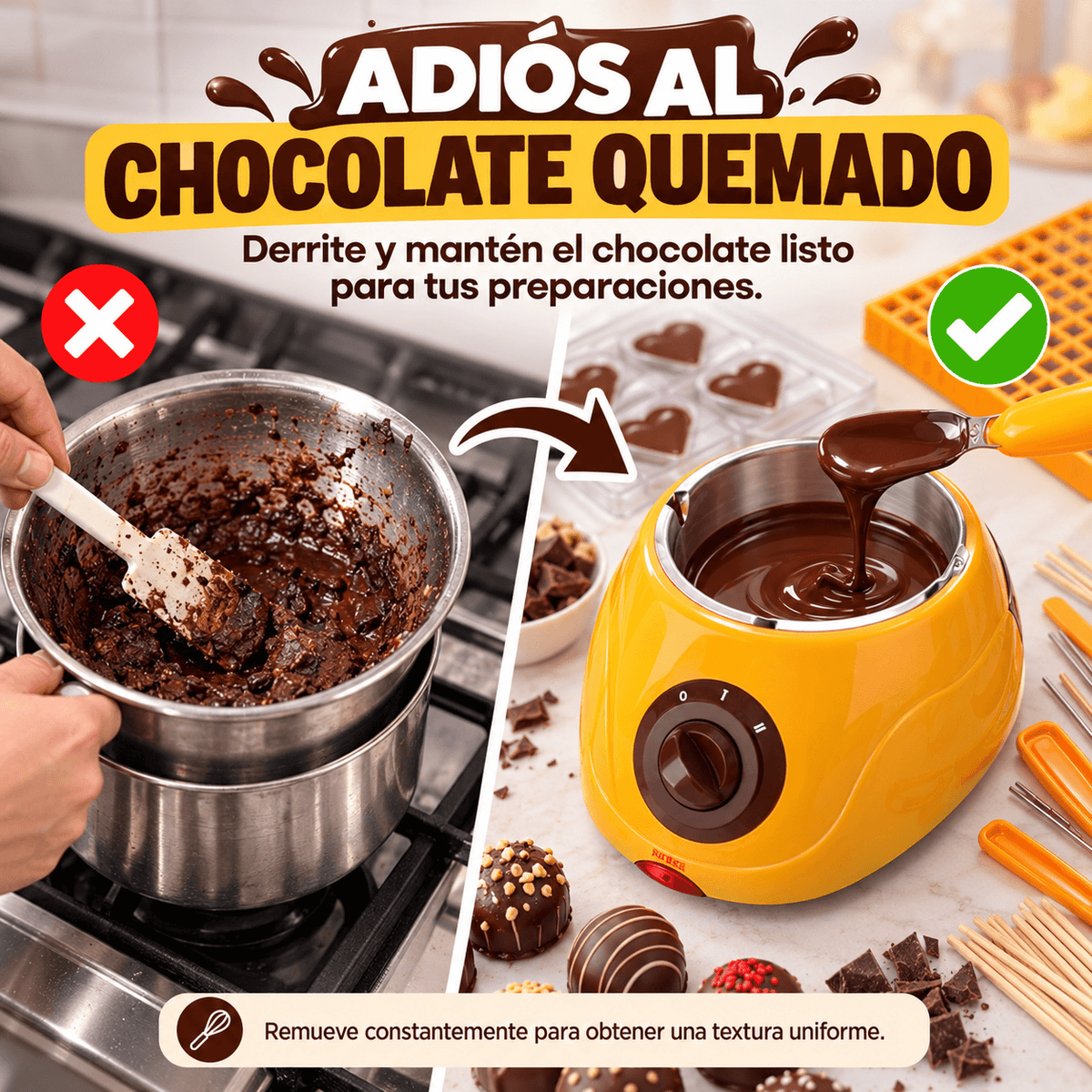 ChocoMelt Pro™ | Fundidora de Chocolate + Kit Chocolatero GRATIS