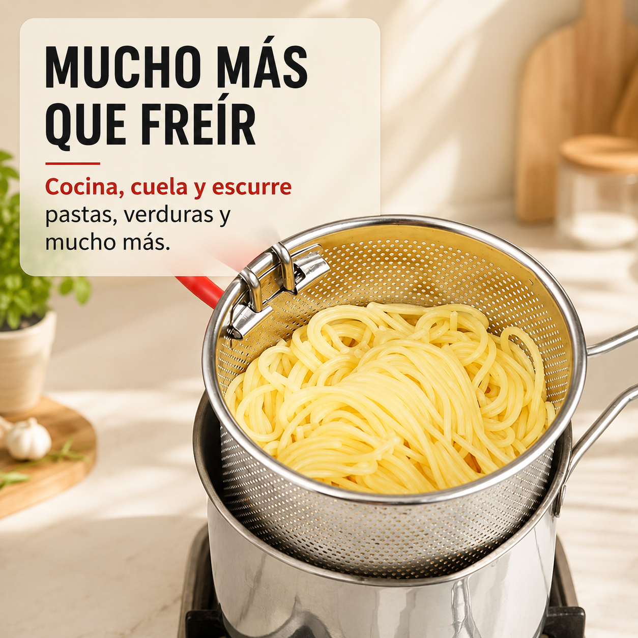 SteelFry™ Olla freidora acero inoxidable° + resultados crujientes con menos aceite