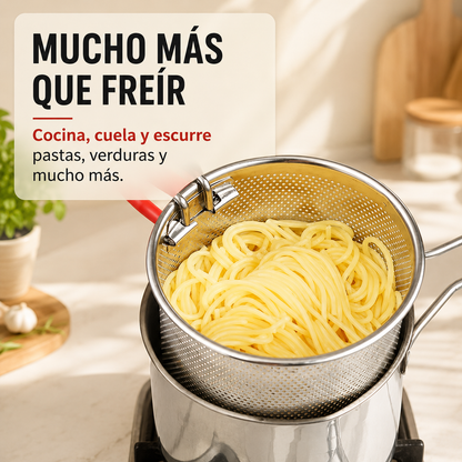 SteelFry™ Olla freidora acero inoxidable° + resultados crujientes con menos aceite