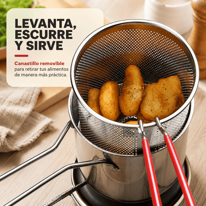 SteelFry™ Olla freidora acero inoxidable° + resultados crujientes con menos aceite