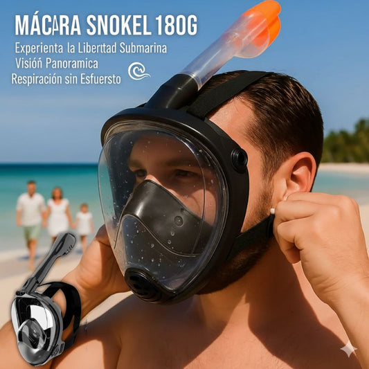 PowerSnork™🤿 — Snorkel 180° para Respirar y Ver Bajo el Agua sin Esfuerzo