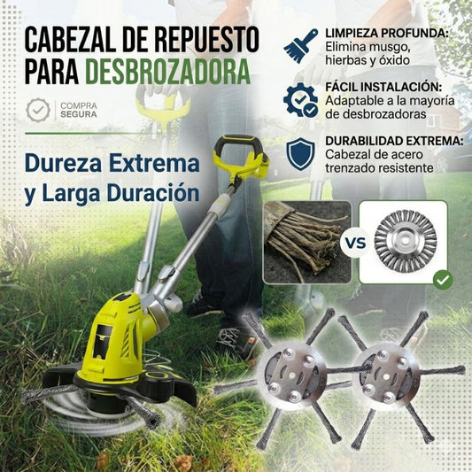 Cabezal Metálico Resistente para Desbrozadora – Fácil Instalación y Alto Rendimiento