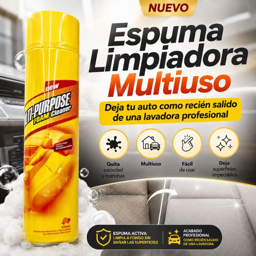 AutoClean Pro™ – Espuma Limpiadora Multiuso para Auto | Deja tu interior como recién salido de una lavadora profesional