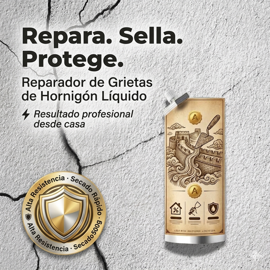 Reparador de Grietas de Hormigón Líquido 500g | Adhesivo Alta Resistencia para Concreto, Cemento, Techos, Pisos y Paredes Exteriores