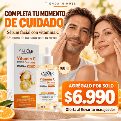 Sérum Facial Vitamina C SADOER 🍊 | Hidratación y suavidad para tu piel – 100 ml