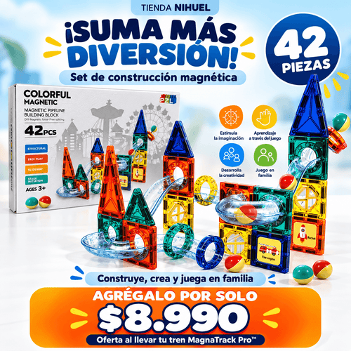 MagnaBall Pro™ | Circuito de Bolitas Magnético de 42 Piezas 🧲