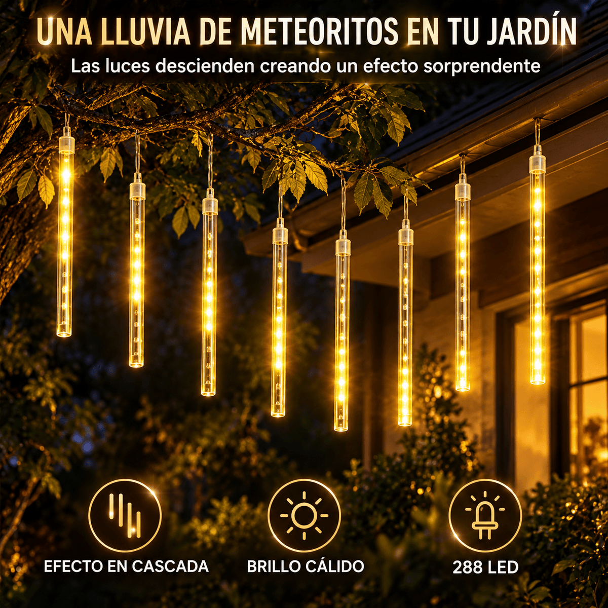 MeteoraGlow™ |🎅🏻 Luces LED Efecto Lluvia de Meteoritos