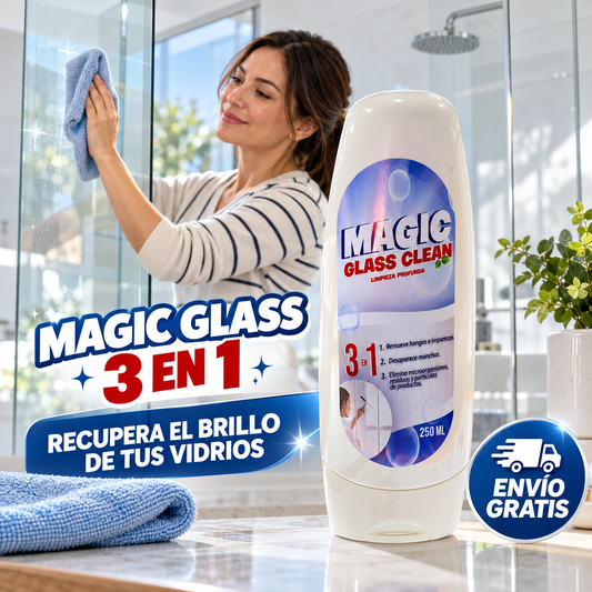 Magic Glass™ 3 en 1 | Limpia Vidrios, Ayuda a Remover Sarro y Recupera el Brillo