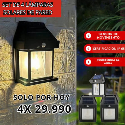 EcoBright™ 4 lámparas Solares con Sensor de Movimiento