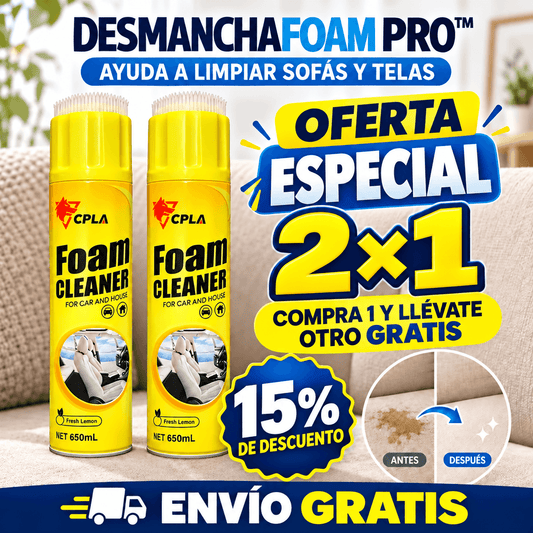 DesmanchaFoam Pro™ OFERTA 2×1 Espuma Limpiadora para Sofás, Colchones y Tapizados