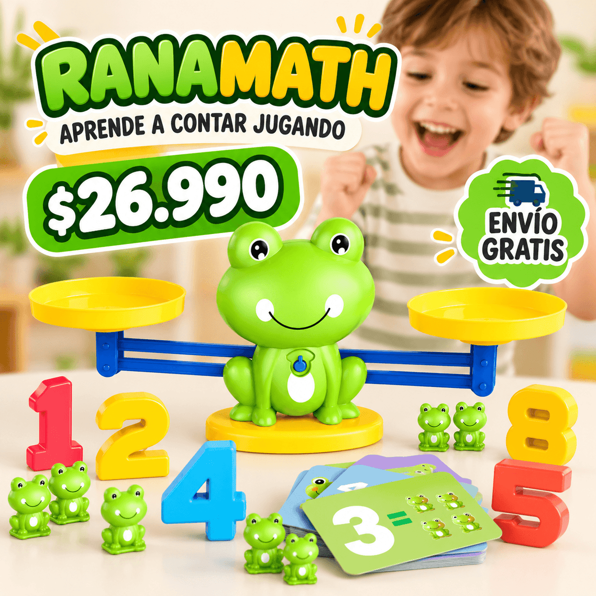 RanaMath™ | Balanza matemática para aprender a contar y sumar jugando
