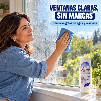 Magic Glass™ 3 en 1 | Limpia Vidrios, Ayuda a Remover Sarro y Recupera el Brillo