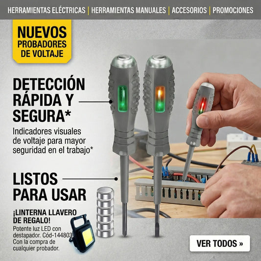 ⚡ OFERTA 2x1 - Destornillador 2 en 1 con Probador de Voltaje - Puntas Magnéticas Plana y Phillips - Detector de Circuitos