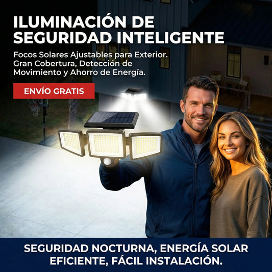 ☀️ Foco Exterior Solar 3 en 1 con Sensor Inteligente de Movimiento – ⚙️ Luz automática, potente y resistente para cualquier clima